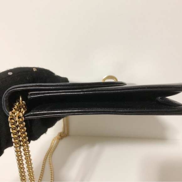 Authentic Dior black leather clutch bag with golden hardware - Picture 11 of 12